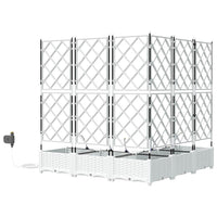 Vaso da giardino 5 pz-Set di 5 Fioriera da Esterno-Contenitore per Piante Bianco Acciaio 180246