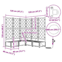 Vaso da giardino 5 pz-Set di 5 Fioriera da Esterno-Contenitore per Piante Bianco Acciaio 180246