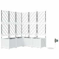 Vaso da giardino 5 pz-Set di 5 Fioriera da Esterno-Contenitore per Piante Bianco Acciaio 789075