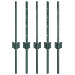 Pali per Recinzione 5 pcs Verde 40 cm Acciaio 42006258