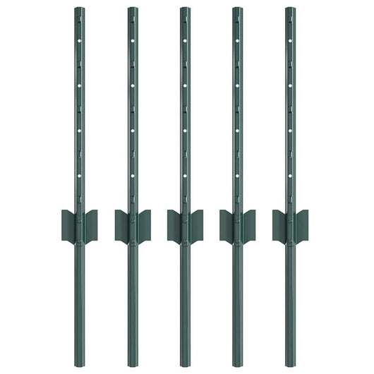 Pali per Recinzione 5 pcs Verde 40 cm Acciaio 42006258