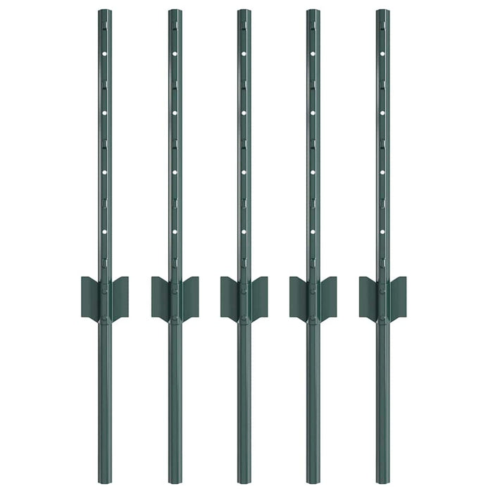 Pali per Recinzione 5 pcs Verde 40 cm Acciaio 42006258