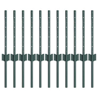 Pali per Recinzione 11 pcs Verde 40 cm Acciaio 42006259