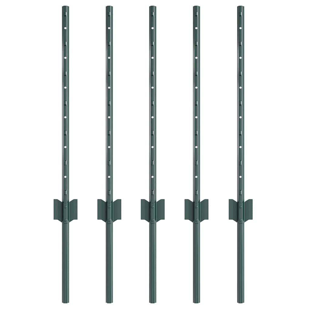 Pali per Recinzione 5 pcs Verde 60 cm Acciaio 42006260