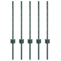 Pali per Recinzione 5 pcs Verde 60 cm Acciaio 42006260