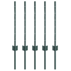 Pali per Recinzione 5 pcs Verde 60 cm Acciaio 42006260