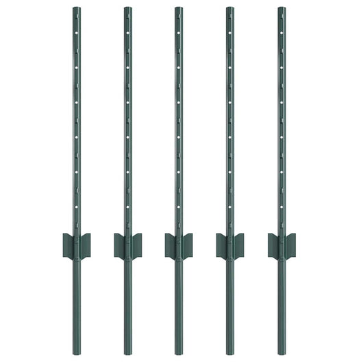 Pali per Recinzione 5 pcs Verde 60 cm Acciaio 42006260