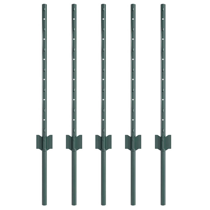 Pali per Recinzione 5 pcs Verde 60 cm Acciaio 42006260