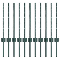 Pali per Recinzione 11 pcs Verde 60 cm Acciaio 42006261