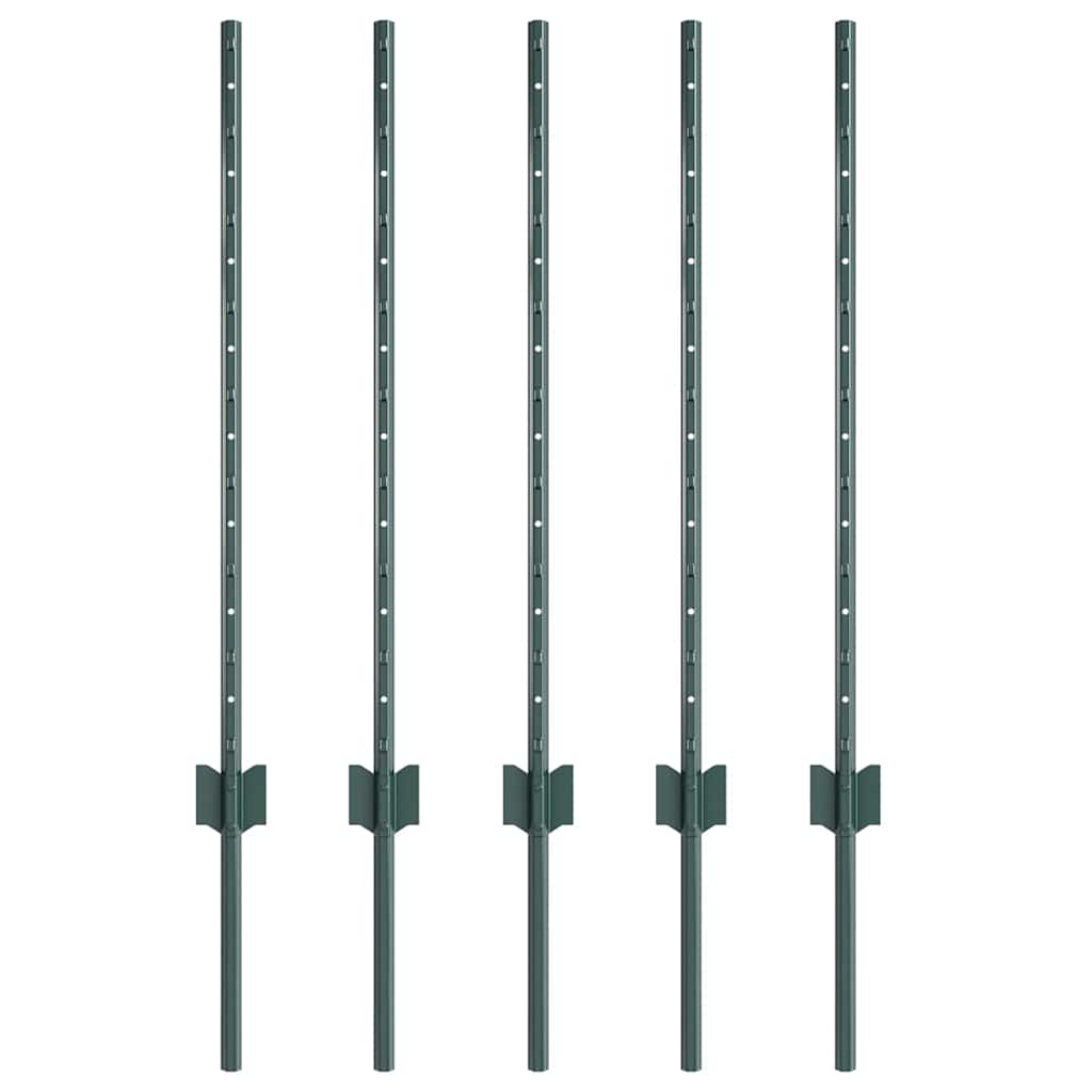 Pali per Recinzione 5 pcs Verde 80 cm Acciaio 42006262