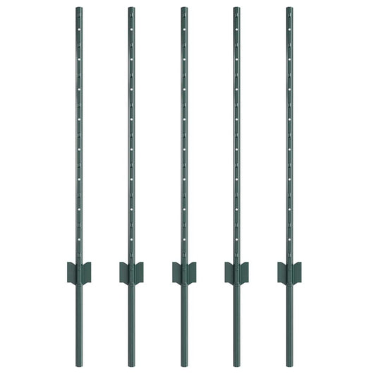 Pali per Recinzione 5 pcs Verde 80 cm Acciaio 42006262