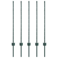 Poste di Recinzione  5 pz Canale a U Verde 100 cm in Acciaio 42006264