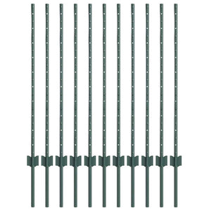 Pali per Recinzione 22 pcs Verde 100 cm Acciaio 42006265