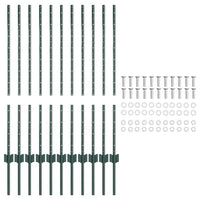 Pali per Recinzione 22 pcs Verde 100 cm Acciaio 42006265