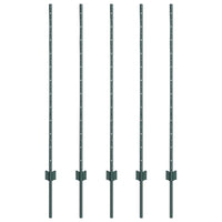 Barriere di Recinzione 5 pcs Canale a U Verde 120 cm in Acciaio 42006266