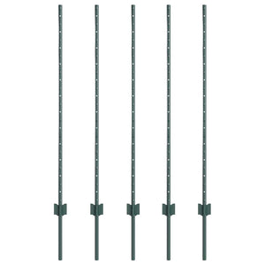 Barriere di Recinzione 5 pcs Canale a U Verde 120 cm in Acciaio 42006266