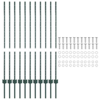 Poste per Recinzione  11 pz Canale a U Verde 120 cm in Acciaio 42006267