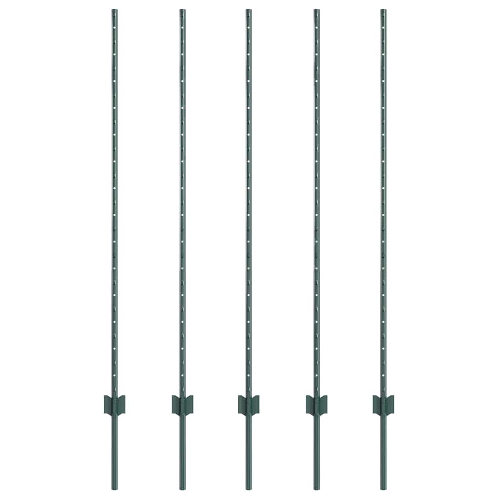 Pali per recinzione , set da 5 pezzi, U-Channel verde, 140 cm in acciaio 42006268
