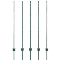Pali per recinzione , set da 5 pezzi, U-Channel verde, 140 cm in acciaio 42006268