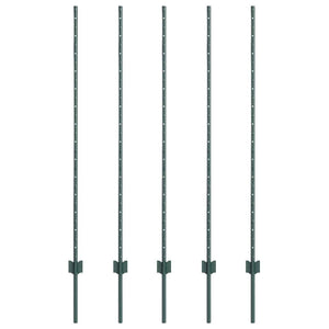 Pali per recinzione , set da 5 pezzi, U-Channel verde, 140 cm in acciaio 42006268
