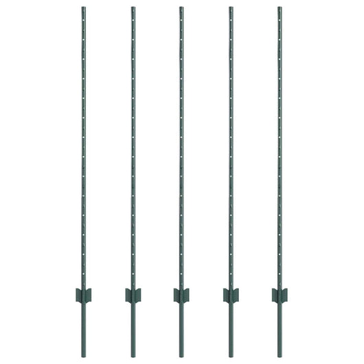 Pali per recinzione , set da 5 pezzi, U-Channel verde, 140 cm in acciaio 42006268