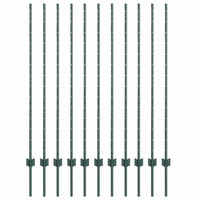 Pali di Recinzione  11 pz Canale a U Verde 140 cm in Acciaio. 42006269