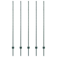 Pali per Recinto  5 pcs Canale a U Verde 160 cm in Acciaio 42006272