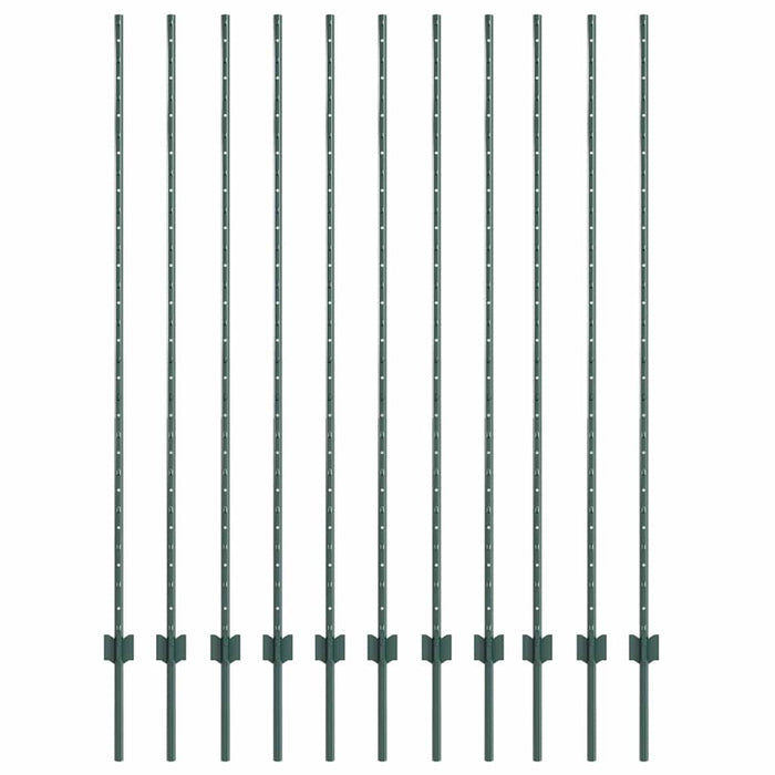 Set di 11 posti per recinzione a forma di U verde, 160 cm in acciaio. 42006273