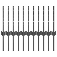 Pali per Recinzione 11 pcs Grigio 40 cm Acciaio 42006275