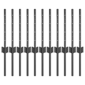 Pali per Recinzione 11 pcs Grigio 40 cm Acciaio 42006275