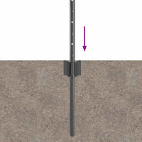 Pali U-channel grigio 60 cm in acciaio di  - Set da 5 42006276