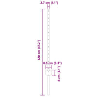 Pali per recinzione , set da 5 pezzi di canali a U grigi, 80 cm in acciaio. 42006278