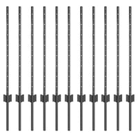 Pali per Recinzione , 11 pz, U-Channel Grigi, 80 cm, in Acciaio 42006279
