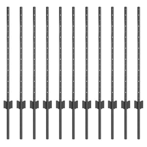 Pali per Recinzione , 11 pz, U-Channel Grigi, 80 cm, in Acciaio 42006279