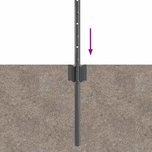 Pali per Recinzione , 11 pz, U-Channel Grigi, 80 cm, in Acciaio 42006279