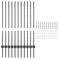 Posti per Recinzione 22 pezzi U-Channel, grigio, 100 cm in acciaio. 42006281