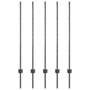 Pali per Recinzione 10 pcs Grigio 120 cm Acciaio 42006282