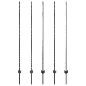 Pali per Recinzione 10 pcs Grigio 150 cm Acciaio 42006286