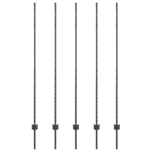 Pali per Recinzione 10 pcs Grigio 150 cm Acciaio 42006286