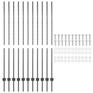 Pali per Recinzione 22 pcs Grigio 160 cm Acciaio 42006289