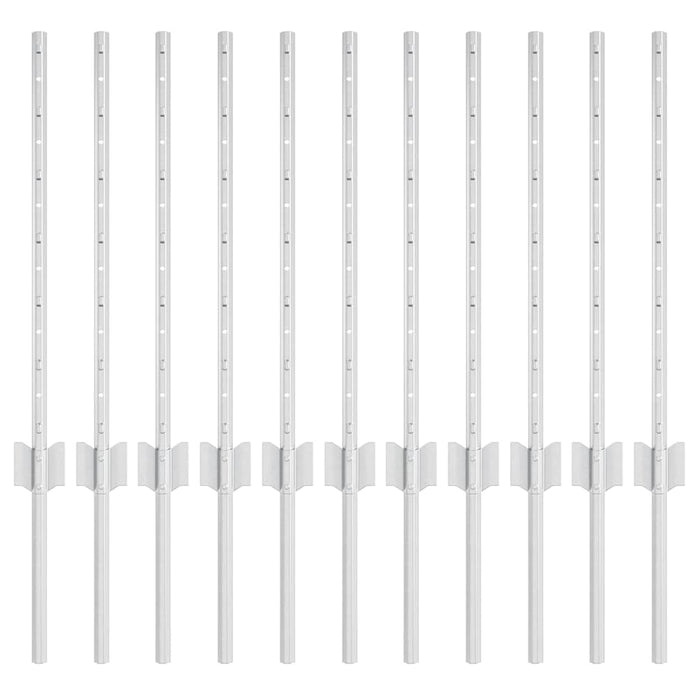 Pali per recinzione , 11 pz, U-Channel, 60 cm in acciaio galvanizzato. 42006293