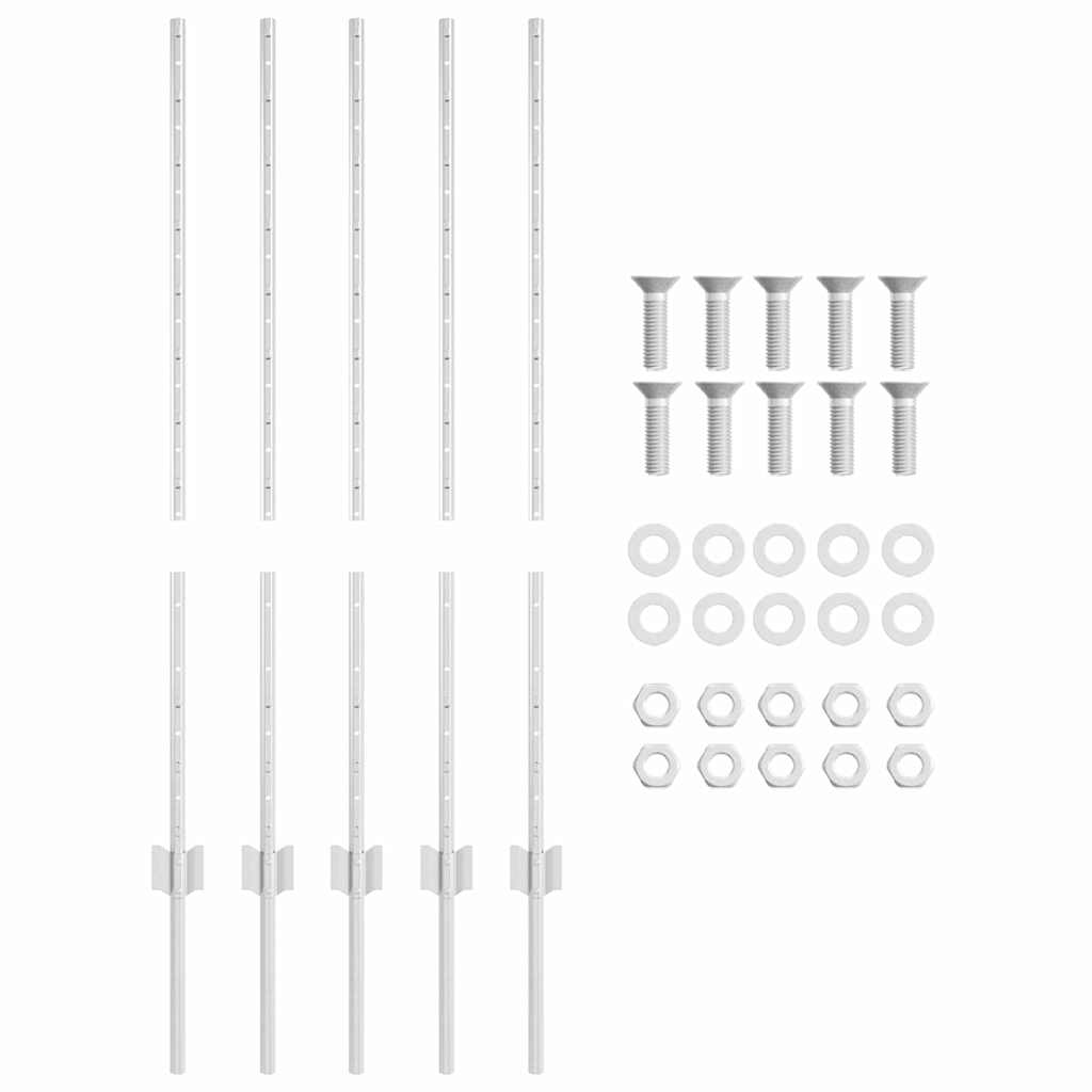 Poste per Recinzione  10 pezzi canale a U 100 cm in Acciaio Zincato. 42006296
