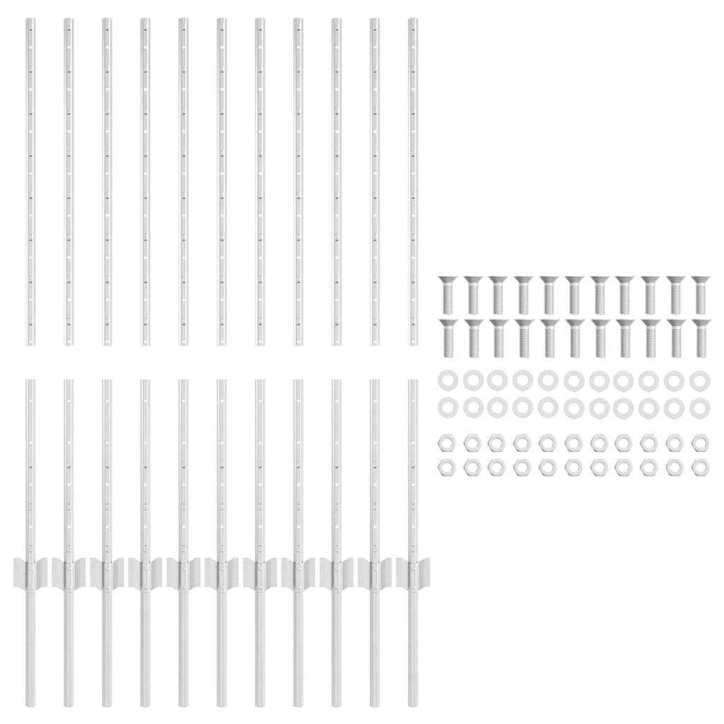 Posti per Recinzione 22 pz U-Channel 100 cm in Acciaio Zincato 42006297