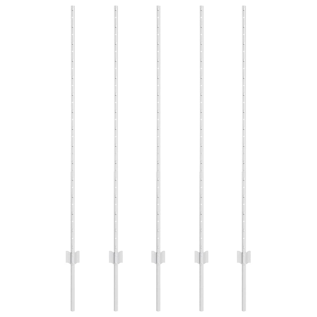 Pali per Recinzioni, 10 pz, Canale a U, 140 cm, Acciaio Galvanizzato 42006300