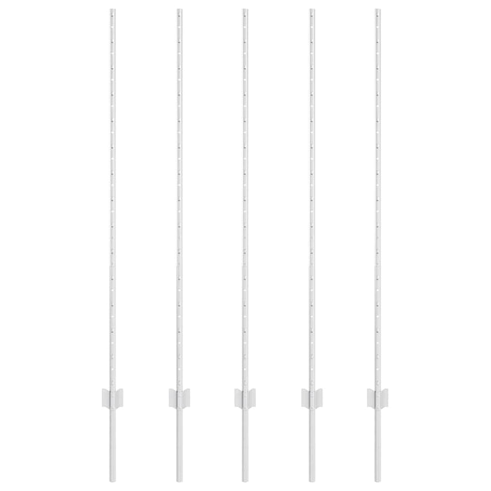 Pali per Recinzioni, 10 pz, Canale a U, 140 cm, Acciaio Galvanizzato 42006300