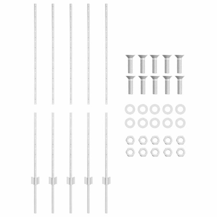 Pali per Recinzioni, 10 pz, Canale a U, 140 cm, Acciaio Galvanizzato 42006300