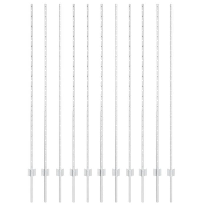 Poste per Recinto , 22 pezzi, Canale a U, 160 cm, Acciaio Zincato 42006305