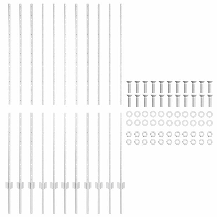 Poste per Recinto , 22 pezzi, Canale a U, 160 cm, Acciaio Zincato 42006305