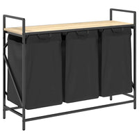 Cesto per la Biancheria 3 Scomparti con Ripiano Rovere Sonoma 859061