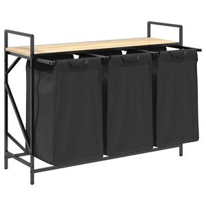 vidaXL Cesto per la Biancheria 3 Scomparti con Ripiano Rovere Sonoma